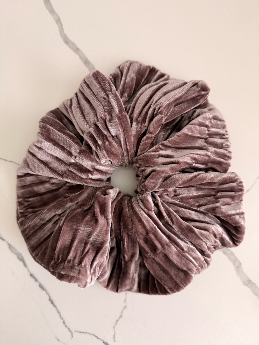 Plush Velvet Oversized Scrunchie - Mauve